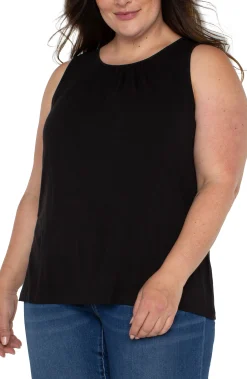 Liverpool Los Angeles Tops-A-LINE SLEEVELESS KNIT TOP Black