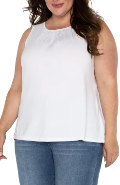 Liverpool Los Angeles Tops-A-LINE SLEEVELESS KNIT TOP White