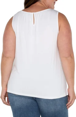 Liverpool Los Angeles Tops-A-LINE SLEEVELESS KNIT TOP White