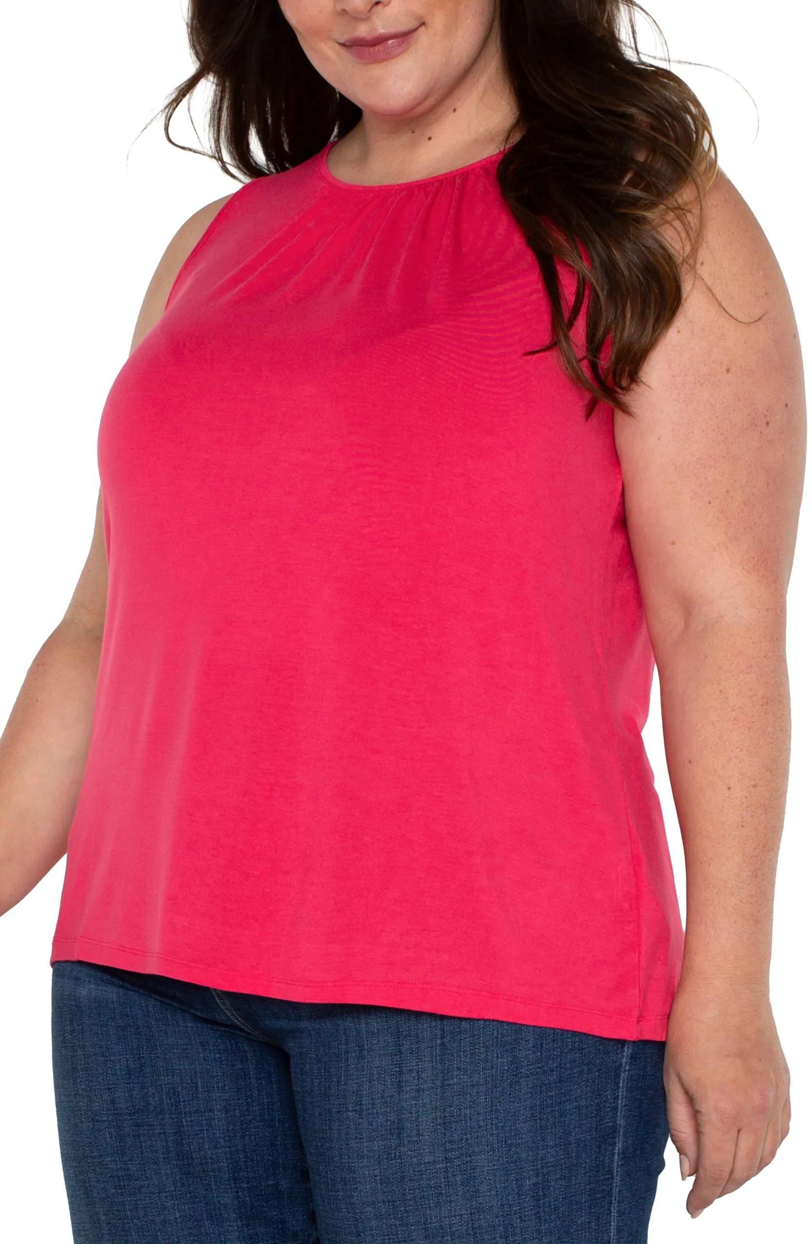 Liverpool Los Angeles Tops-A-LINE SLEEVELESS KNIT TOP Pinkpunch