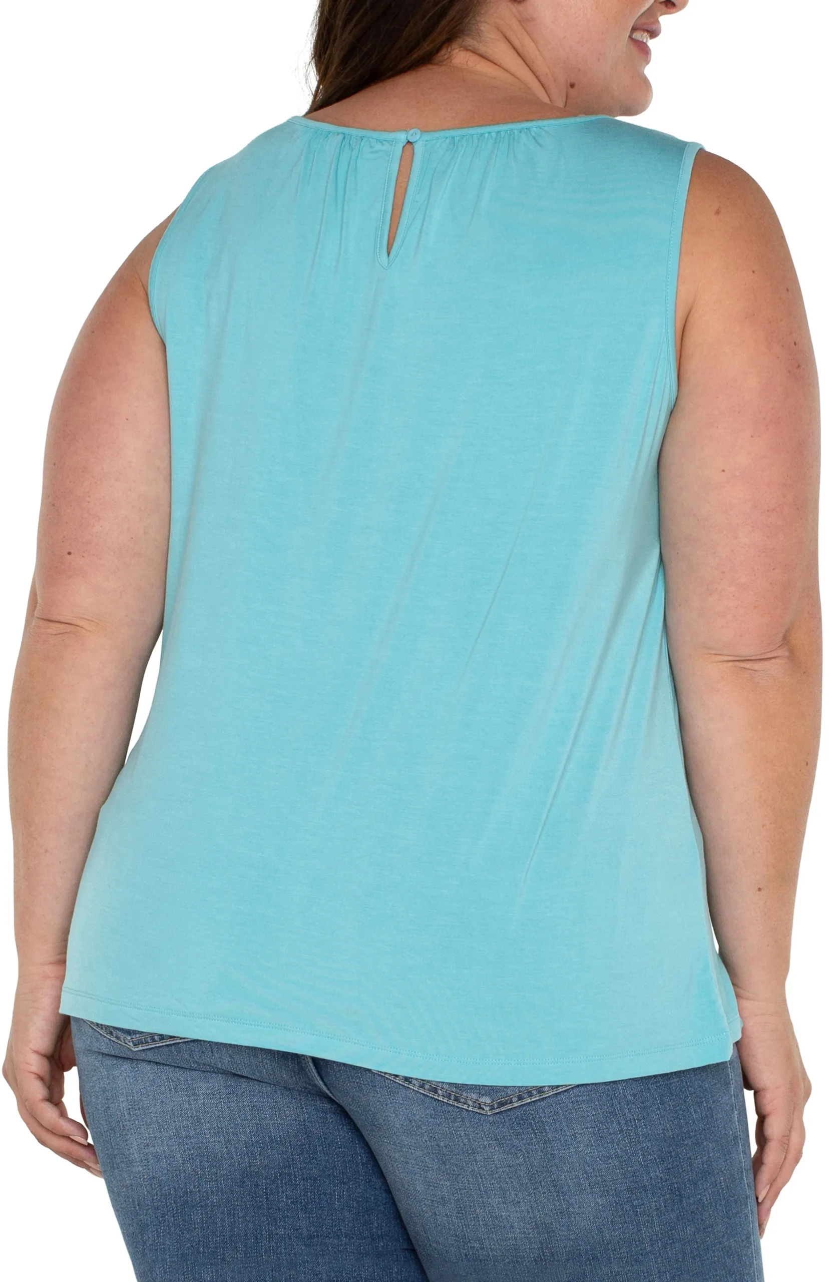 Liverpool Los Angeles Tops-A-LINE SLEEVELESS KNIT TOP Turquoisetide