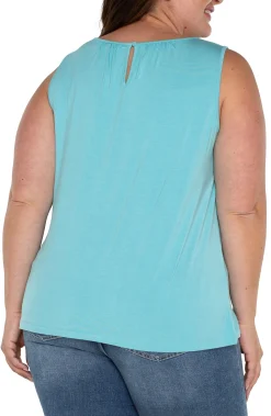 Liverpool Los Angeles Tops-A-LINE SLEEVELESS KNIT TOP Turquoisetide