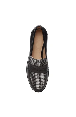Liverpool Los Angeles Loafers-BALDWIN LEATHER SLIP ON LOAFER Blackwhitehoundstooth