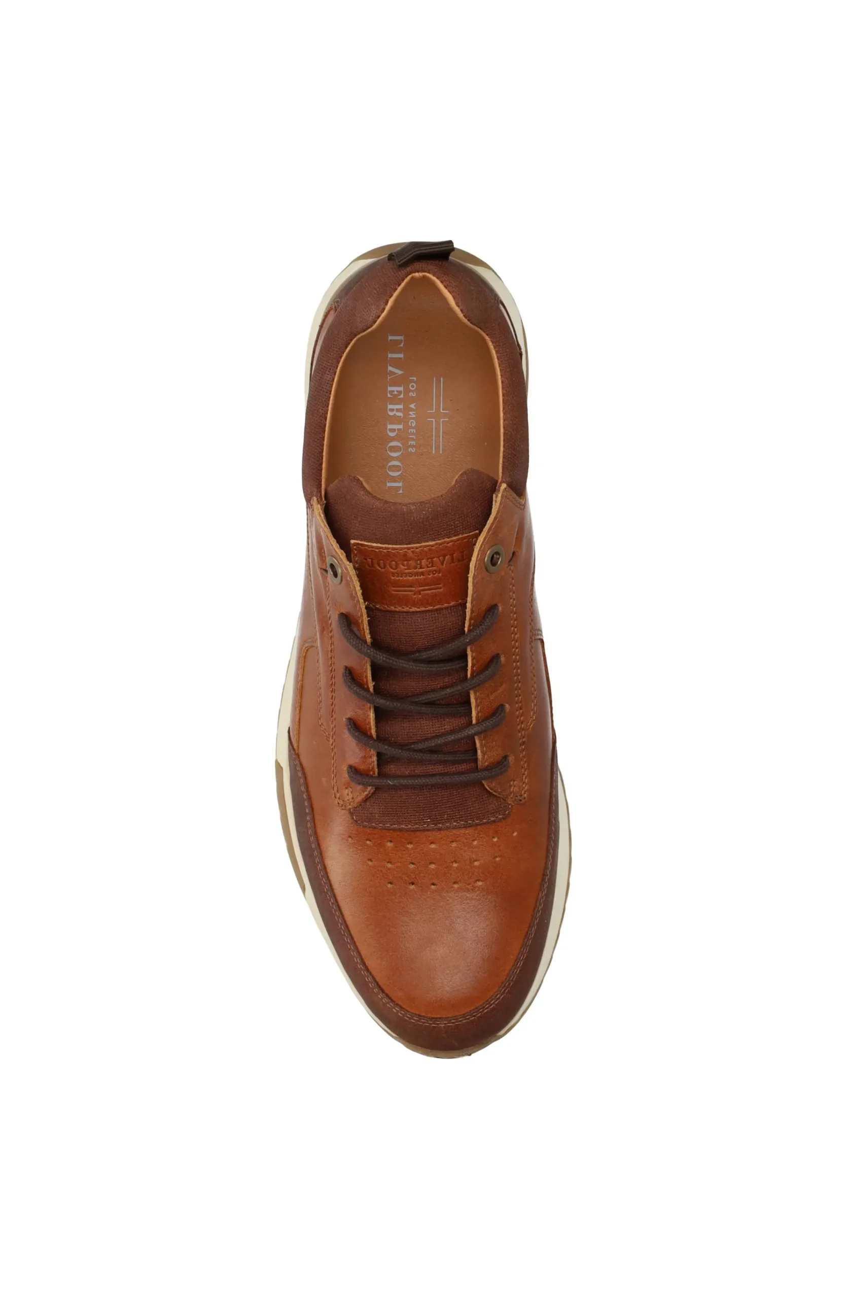 Liverpool Los Angeles Sneakers-BENNET LEATHER TEXTURED SNEAKER Cognac