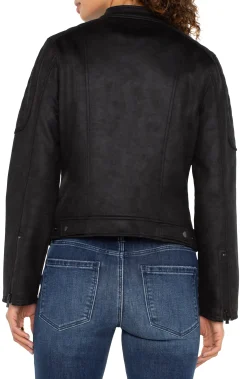 Liverpool Los Angeles Jackets-BIKER JACKET Black