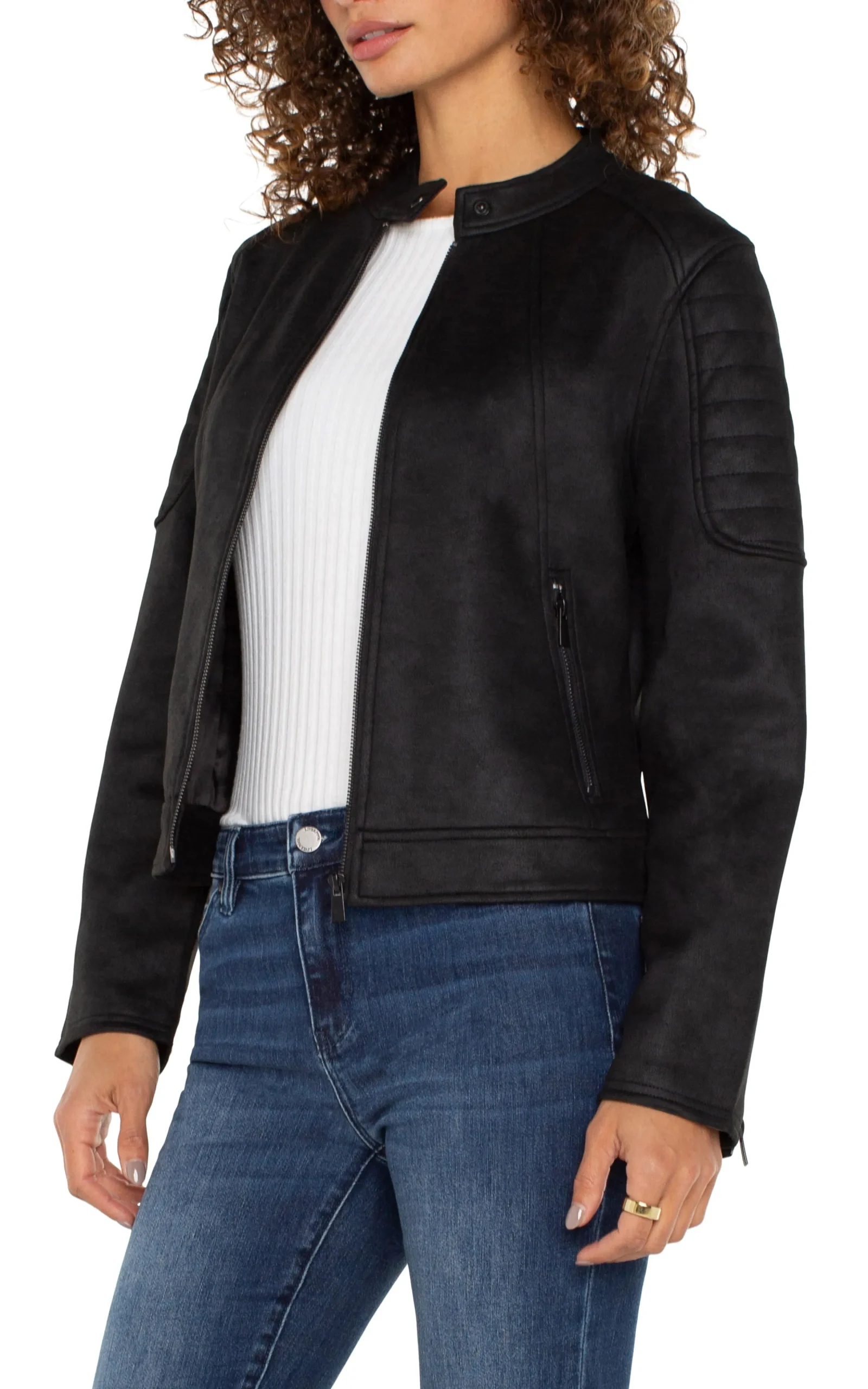 Liverpool Los Angeles Jackets-BIKER JACKET Black