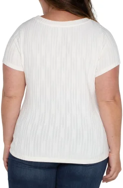 Liverpool Los Angeles Tops-BOAT NECK BABY TEE Frenchcream