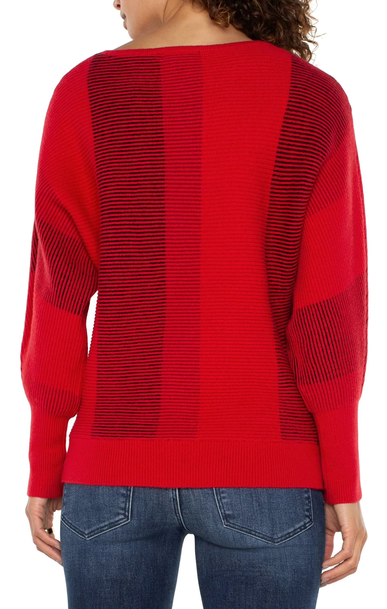 Liverpool Los Angeles Sweaters-BOAT NECK DOLMAN SWEATER Tangoredmulti