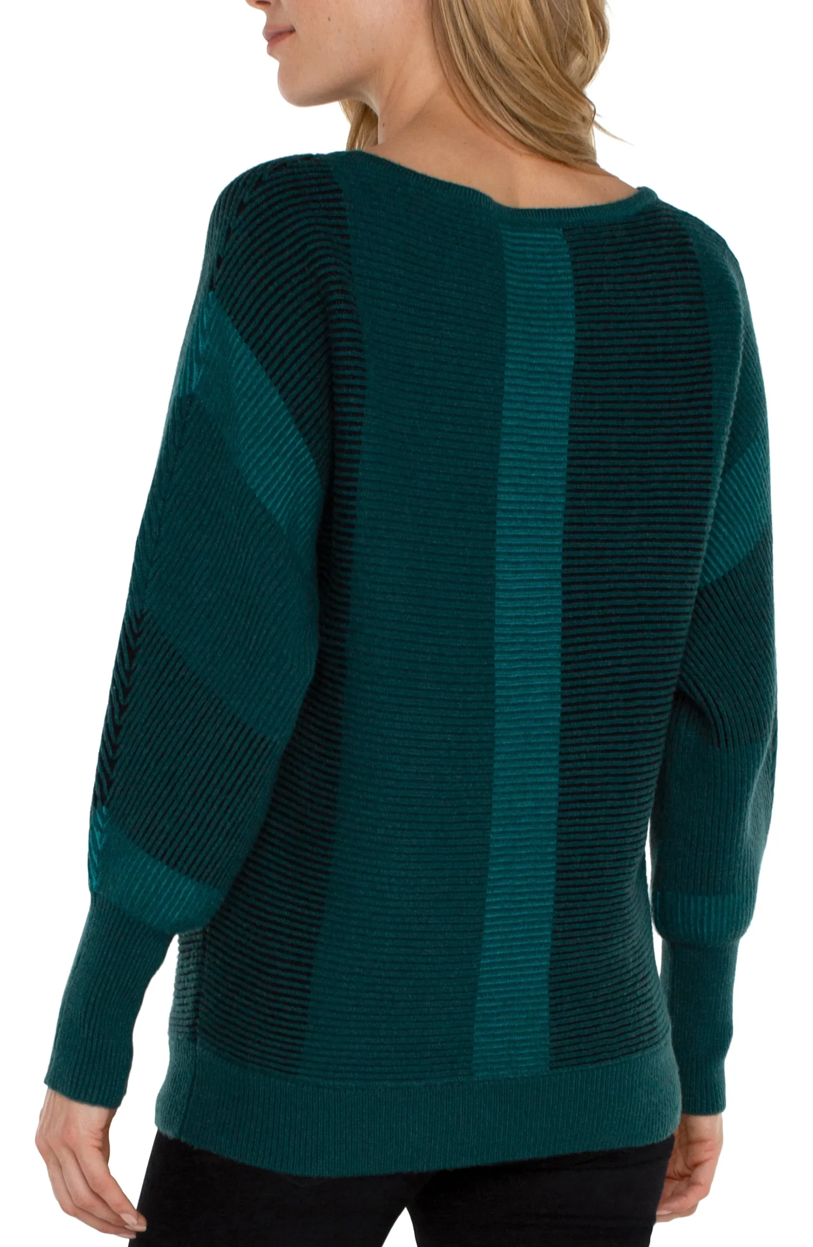 Liverpool Los Angeles Sweaters-BOAT NECK DOLMAN SWEATER Malachitemulti