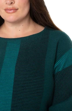Liverpool Los Angeles Tops-BOAT NECK DOLMAN SWEATER Malachitemulti