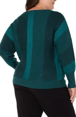Liverpool Los Angeles Tops-BOAT NECK DOLMAN SWEATER Malachitemulti