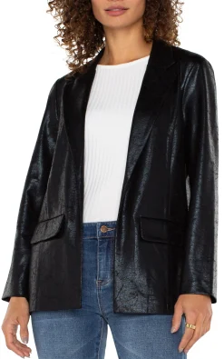 Liverpool Los Angeles Jackets-BOYFRIEND BLAZER Cracklecoatedknit