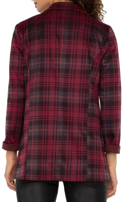Liverpool Los Angeles Jackets-BOYFRIEND BLAZER Blackberrytartanplaid