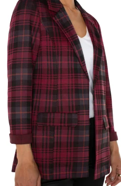 Liverpool Los Angeles Jackets-BOYFRIEND BLAZER Blackberrytartanplaid