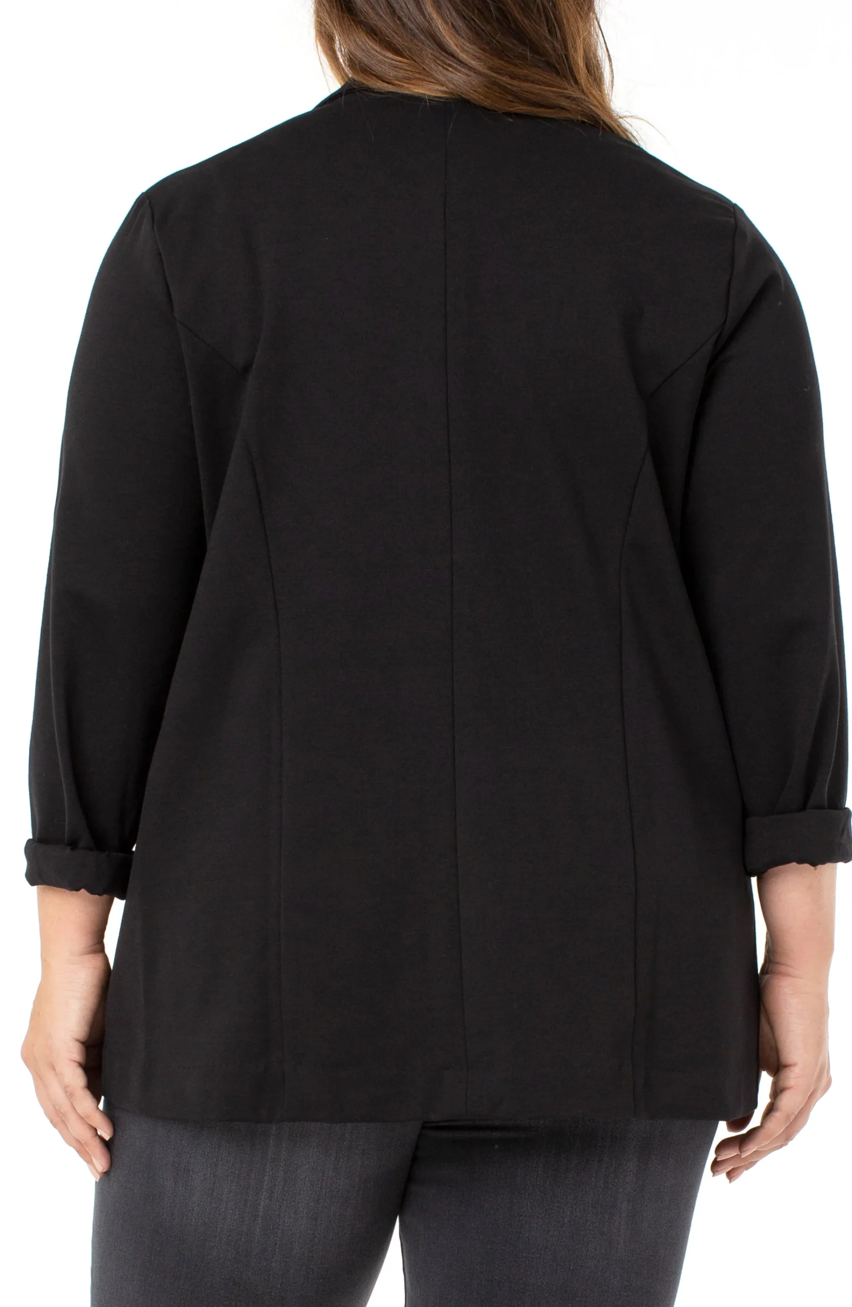 Liverpool Los Angeles Jackets-BOYFRIEND BLAZER WITH PRINCESS DART SUPER STRETCH Black