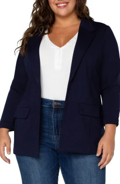Liverpool Los Angeles Jackets-BOYFRIEND BLAZER WITH PRINCESS DART Cadetblue