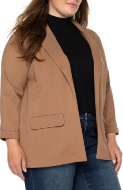 Liverpool Los Angeles Jackets-BOYFRIEND BLAZER WITH PRINCESS DART Maple