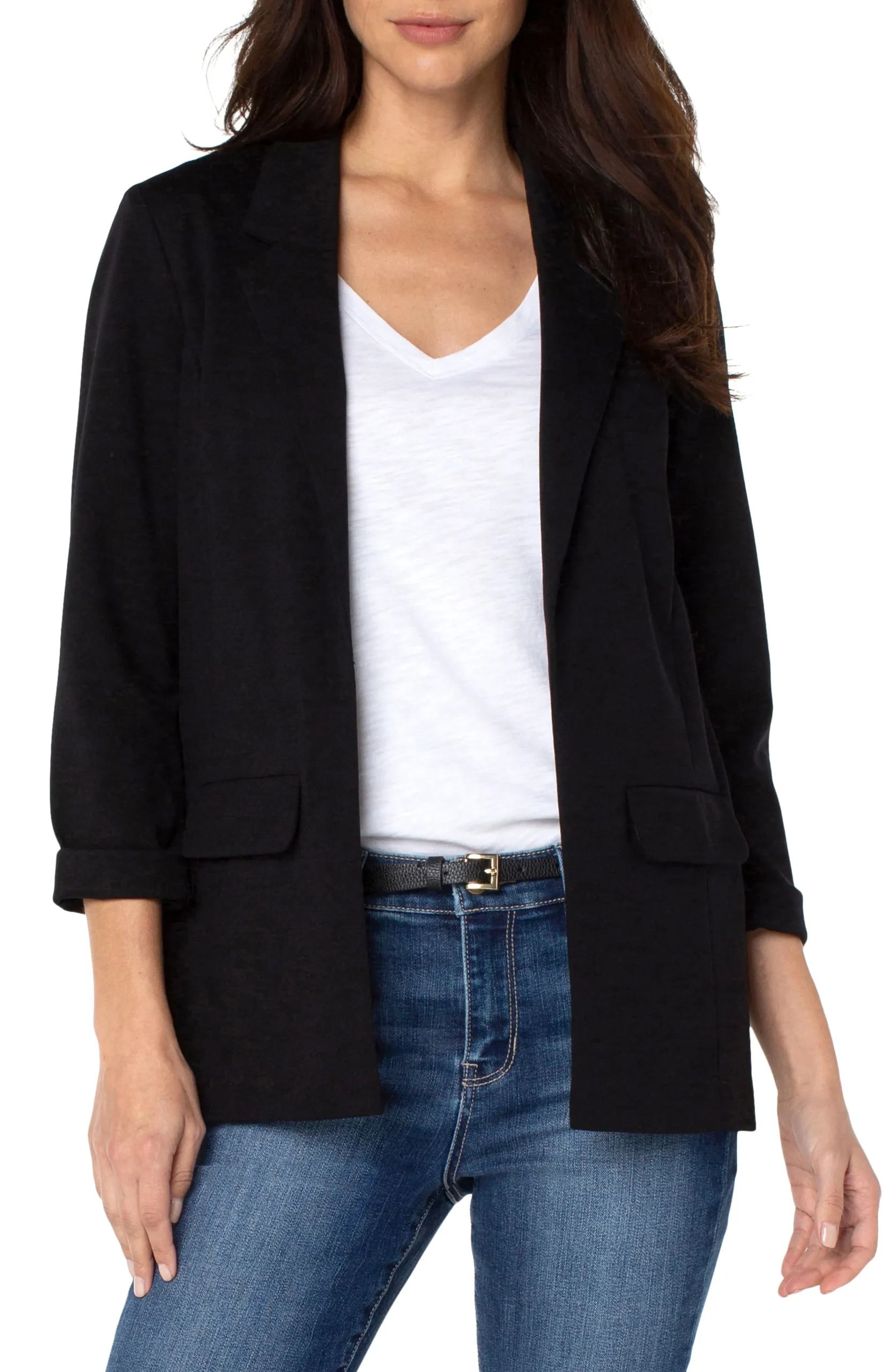 Liverpool Los Angeles Jackets-BOYFRIEND BLAZER WITH PRINCESS DARTS Black