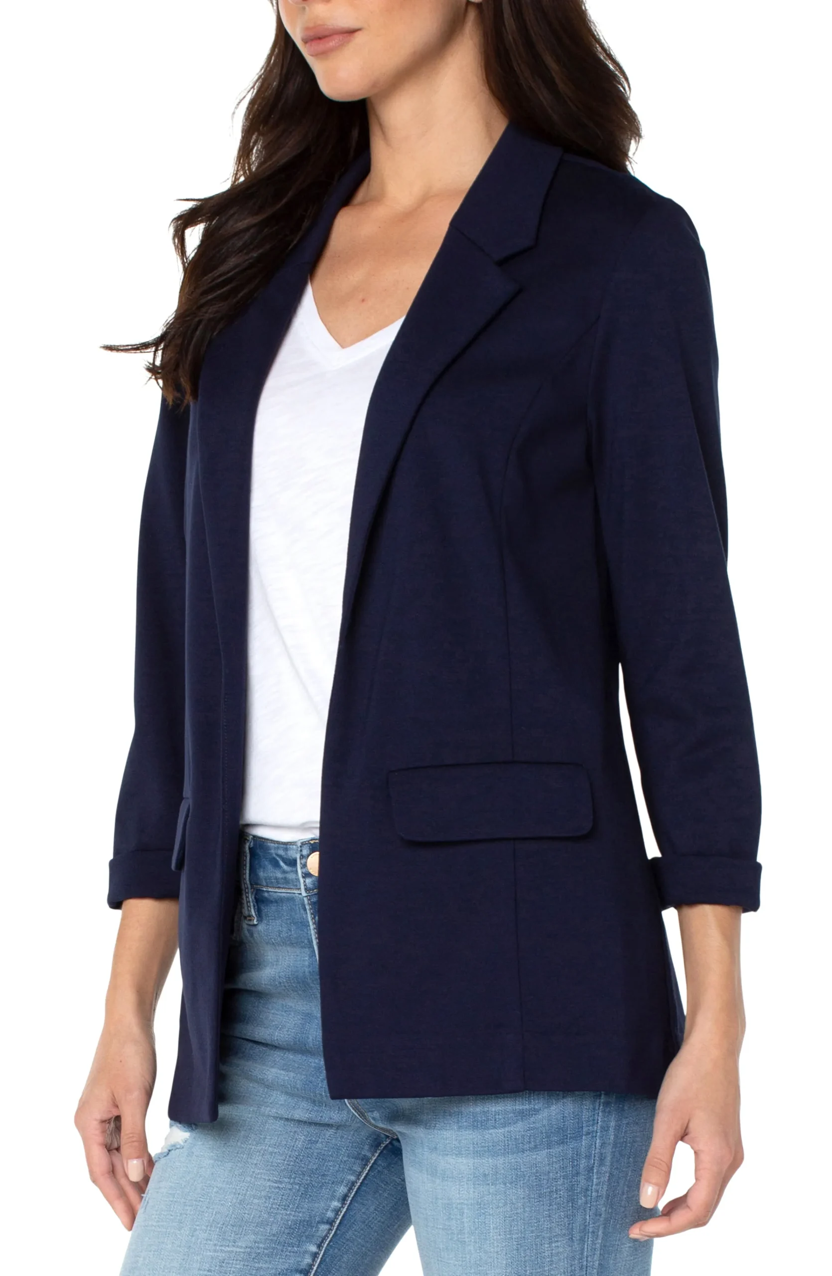 Liverpool Los Angeles Jackets-BOYFRIEND BLAZER WITH PRINCESS DARTS Cadetblue