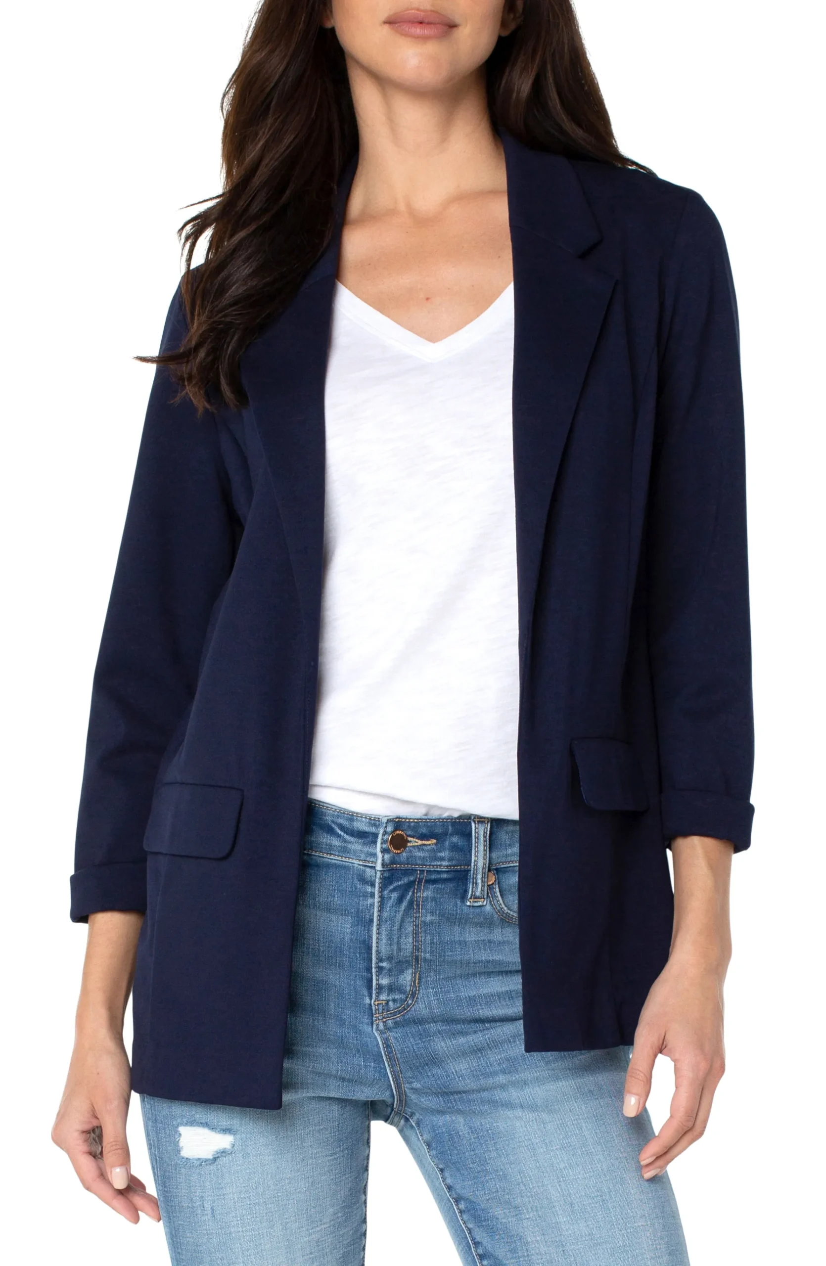 Liverpool Los Angeles Jackets-BOYFRIEND BLAZER WITH PRINCESS DARTS Cadetblue