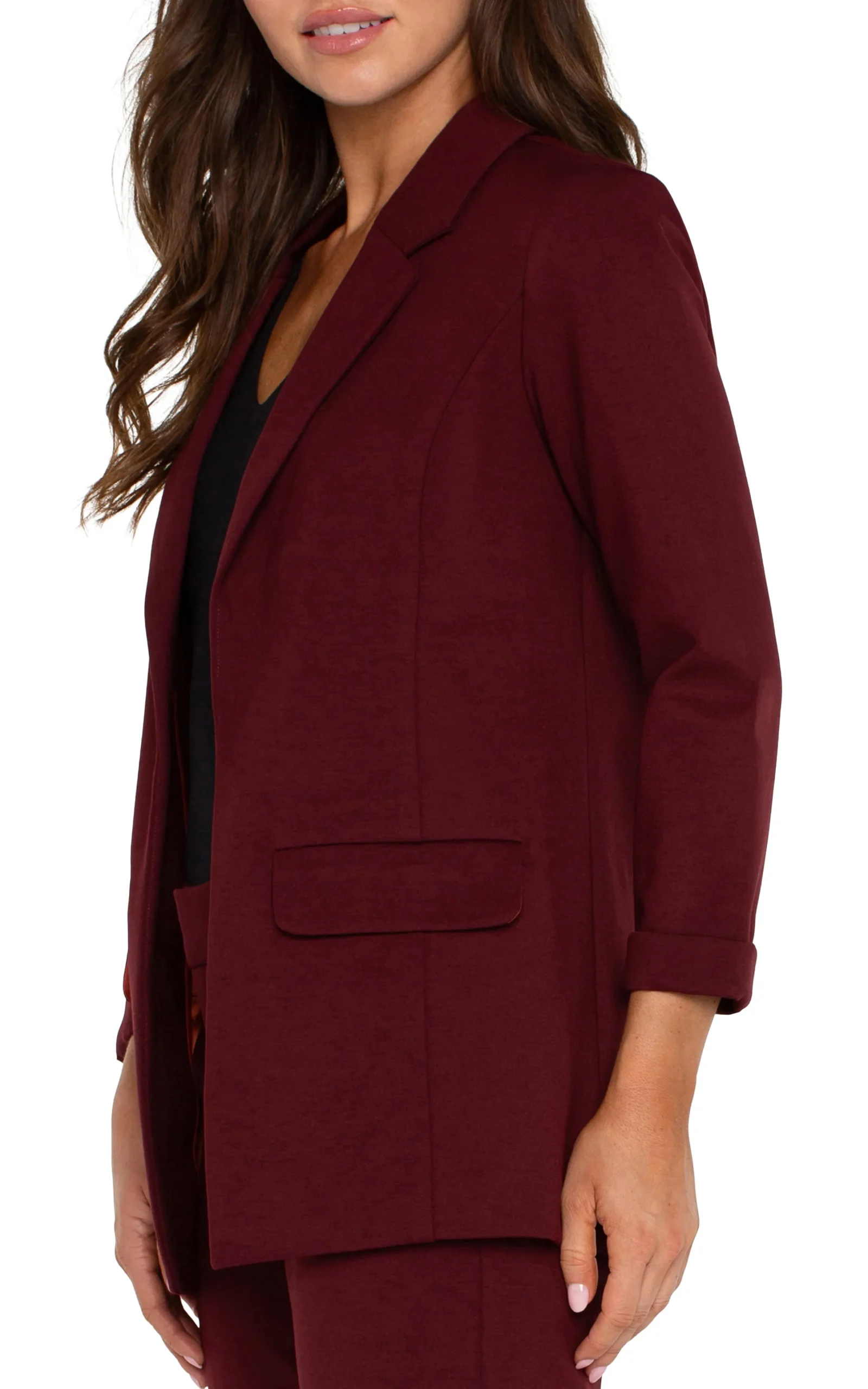 Liverpool Los Angeles Jackets-BOYFRIEND BLAZER WITH PRINCESS DARTS Bordeaux