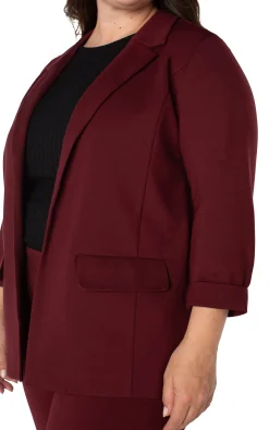 Liverpool Los Angeles Jackets-BOYFRIEND BLAZER WITH PRINCESS DART Bordeaux