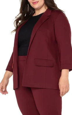 Liverpool Los Angeles Jackets-BOYFRIEND BLAZER WITH PRINCESS DART Bordeaux