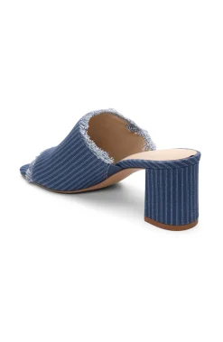 Liverpool Los Angeles Mules-BREA FRINGE DENIM MULE Indigoecru