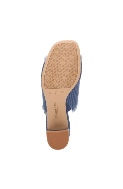 Liverpool Los Angeles Mules-BREA FRINGE DENIM MULE Indigoecru
