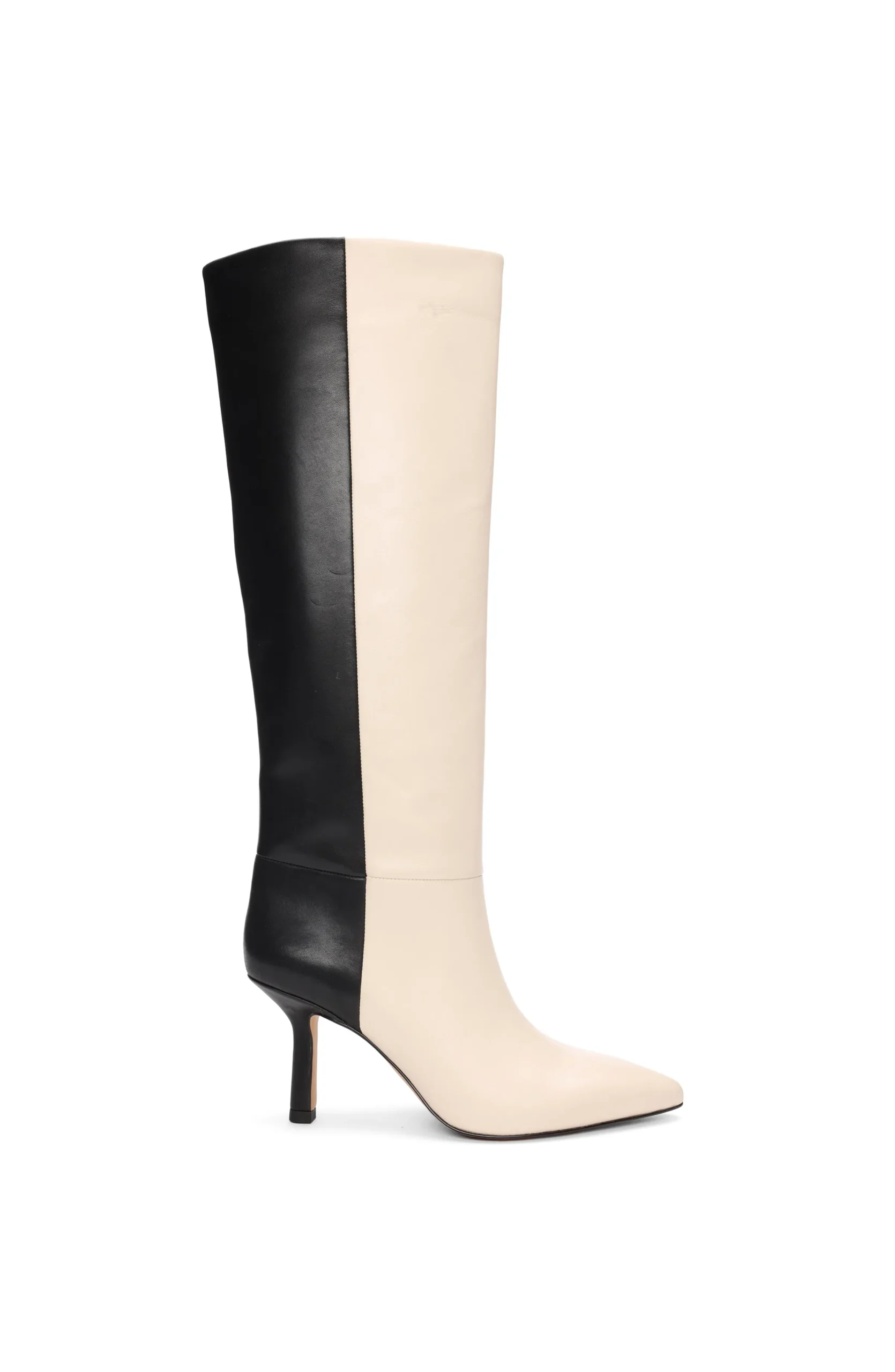 Liverpool Los Angeles Boots-BRYN MAX CALF TWO-TONE LEATHER BOOT Ecrublack