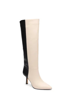 Liverpool Los Angeles Boots-BRYN MAX CALF TWO-TONE LEATHER BOOT Ecrublack
