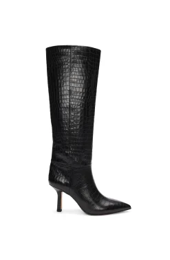 Liverpool Los Angeles Boots-BRYN MAX CALF TWO-TONE LEATHER BOOT Black