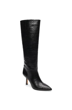 Liverpool Los Angeles Boots-BRYN MAX CALF TWO-TONE LEATHER BOOT Black