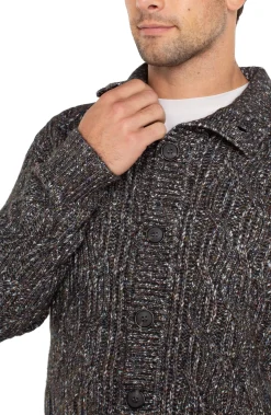 Liverpool Los Angeles Sweaters-BUTTON CARDIGAN SWEATER Olivemulti