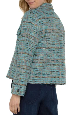 Liverpool Los Angeles Jackets-BUTTON FRONT BOXY SHACKET Oceanboucle