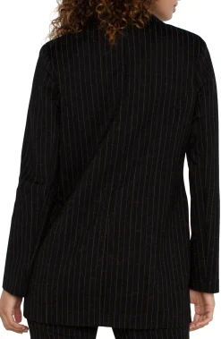 Liverpool Los Angeles Jackets-BUTTON FRONT BOYFRIEND BLAZER Blackwhitepinstripe