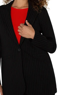 Liverpool Los Angeles Jackets-BUTTON FRONT BOYFRIEND BLAZER Blackwhitepinstripe