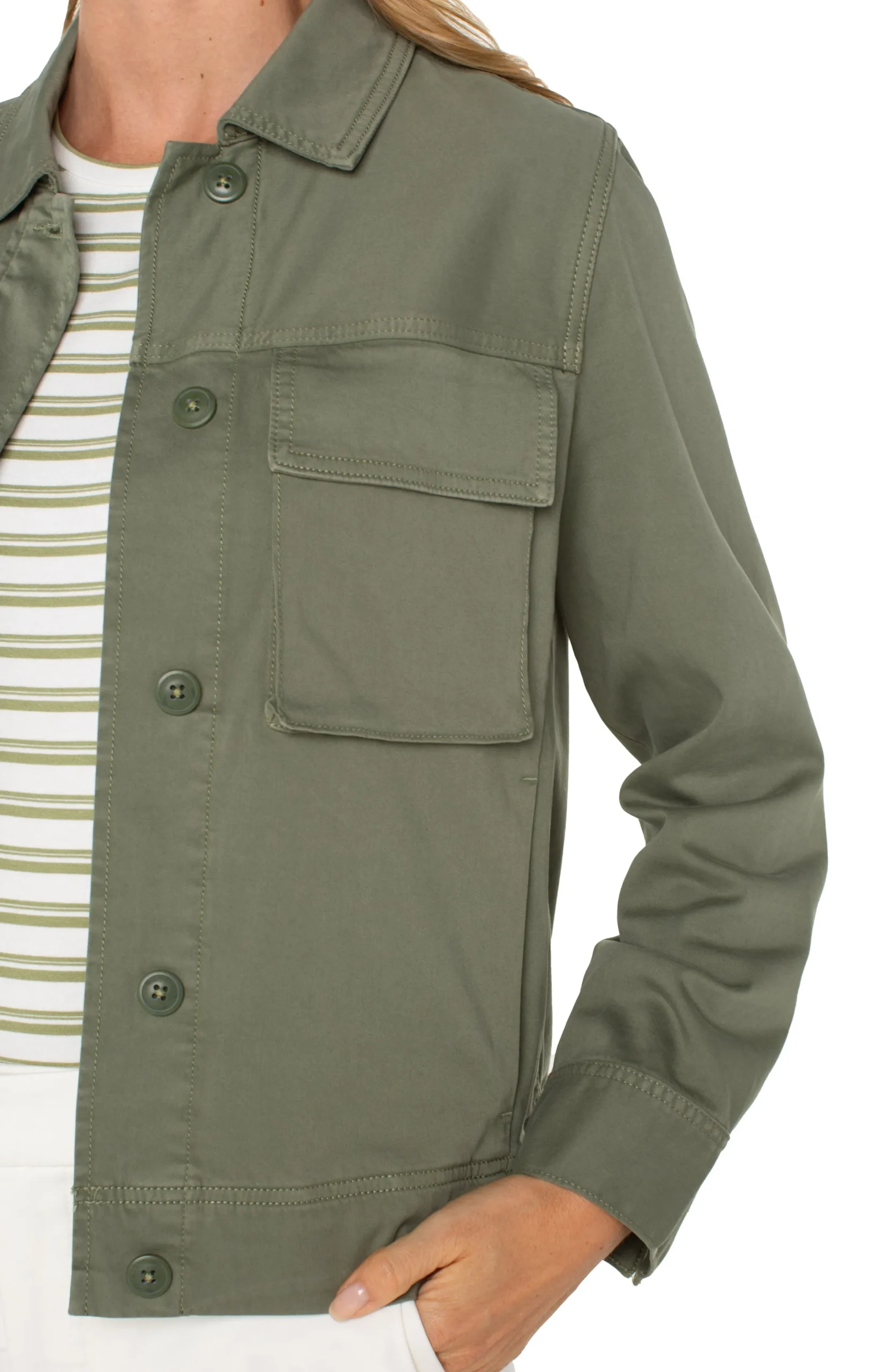Liverpool Los Angeles Jackets-BUTTON FRONT CARGO JACKET Martiniolive