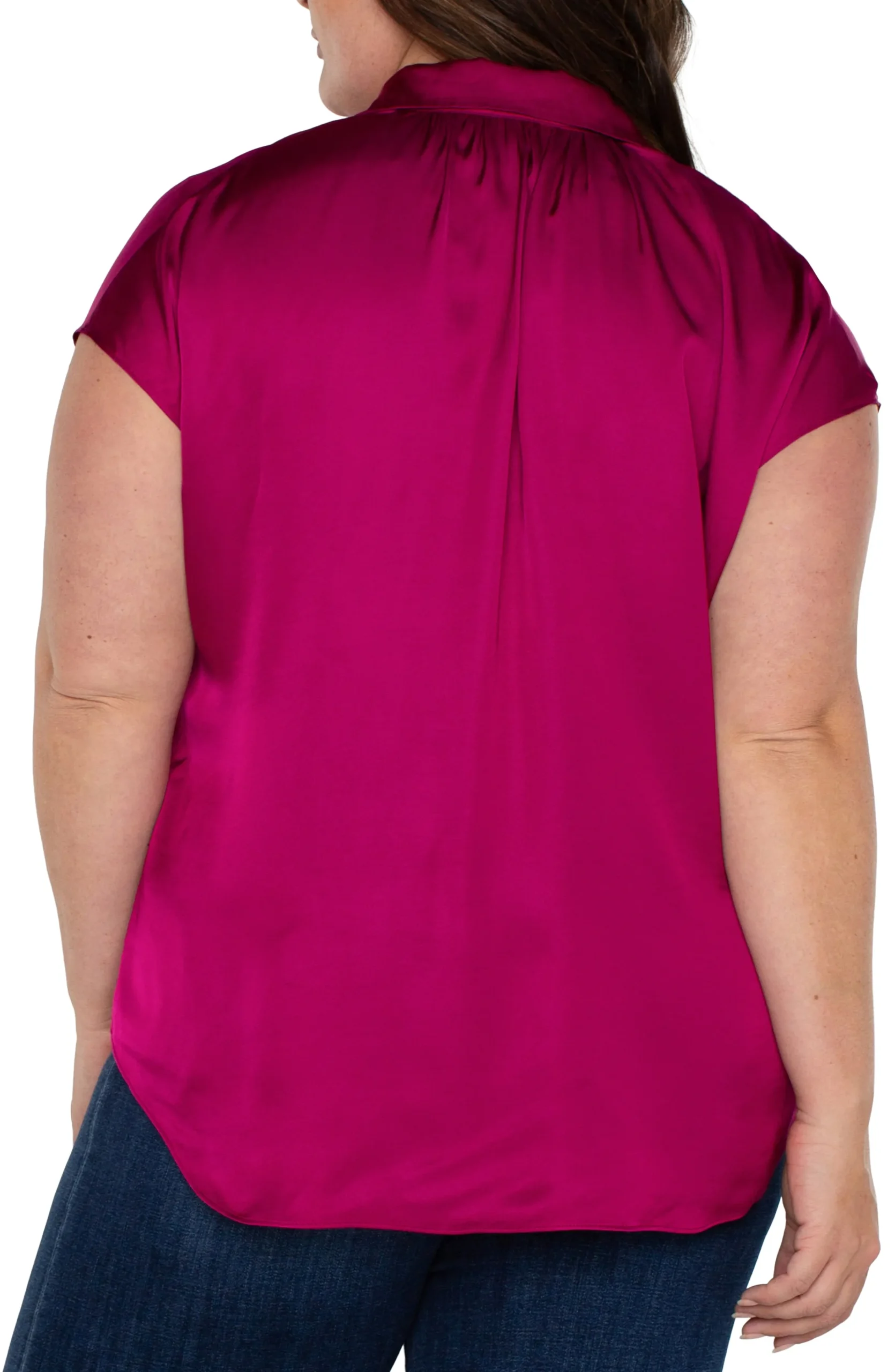 Liverpool Los Angeles Tops-BUTTON FRONT DOLMAN SLEEVE BLOUSE Fuchsiakiss