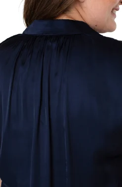 Liverpool Los Angeles Tops-BUTTON FRONT DOLMAN SLEEVE BLOUSE Darknavy