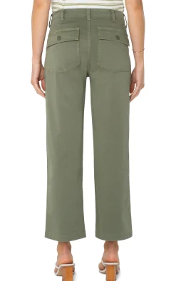 Liverpool Los Angeles Pants|Wide-Leg-CARGO WIDE LEG CROP Martiniolive