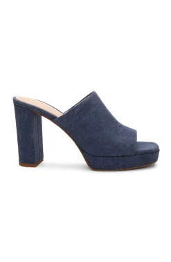 Liverpool Los Angeles Mules-CARSON HIGH BLOCK HEEL MULE Indigo