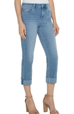 Liverpool Los Angeles Jeans|Crops-CHARLIE CROP ECO WIDE ROLLED CUFF Abbotkinney