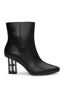 Liverpool Los Angeles Boots-CLAREMONT ICON HEEL SIDE ZIP BOOTIE Black
