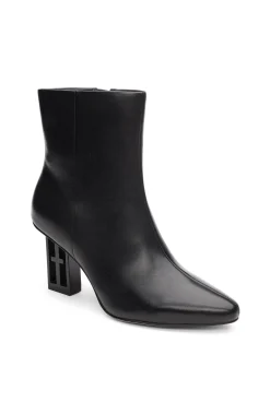 Liverpool Los Angeles Boots-CLAREMONT ICON HEEL SIDE ZIP BOOTIE Black