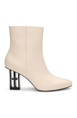 Liverpool Los Angeles Boots-CLAREMONT ICON HEEL SIDE ZIP BOOTIE Ecru