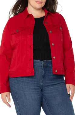 Liverpool Los Angeles Jackets-CLASSIC JEAN JACKET Carnelian