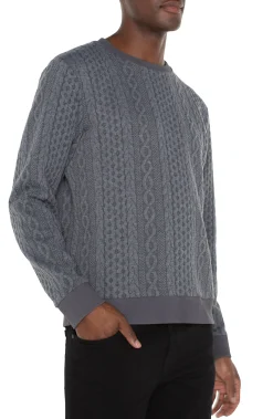 Liverpool Los Angeles Sweaters|Shirts-CREW NECK PULLOVER Charcoalgrey