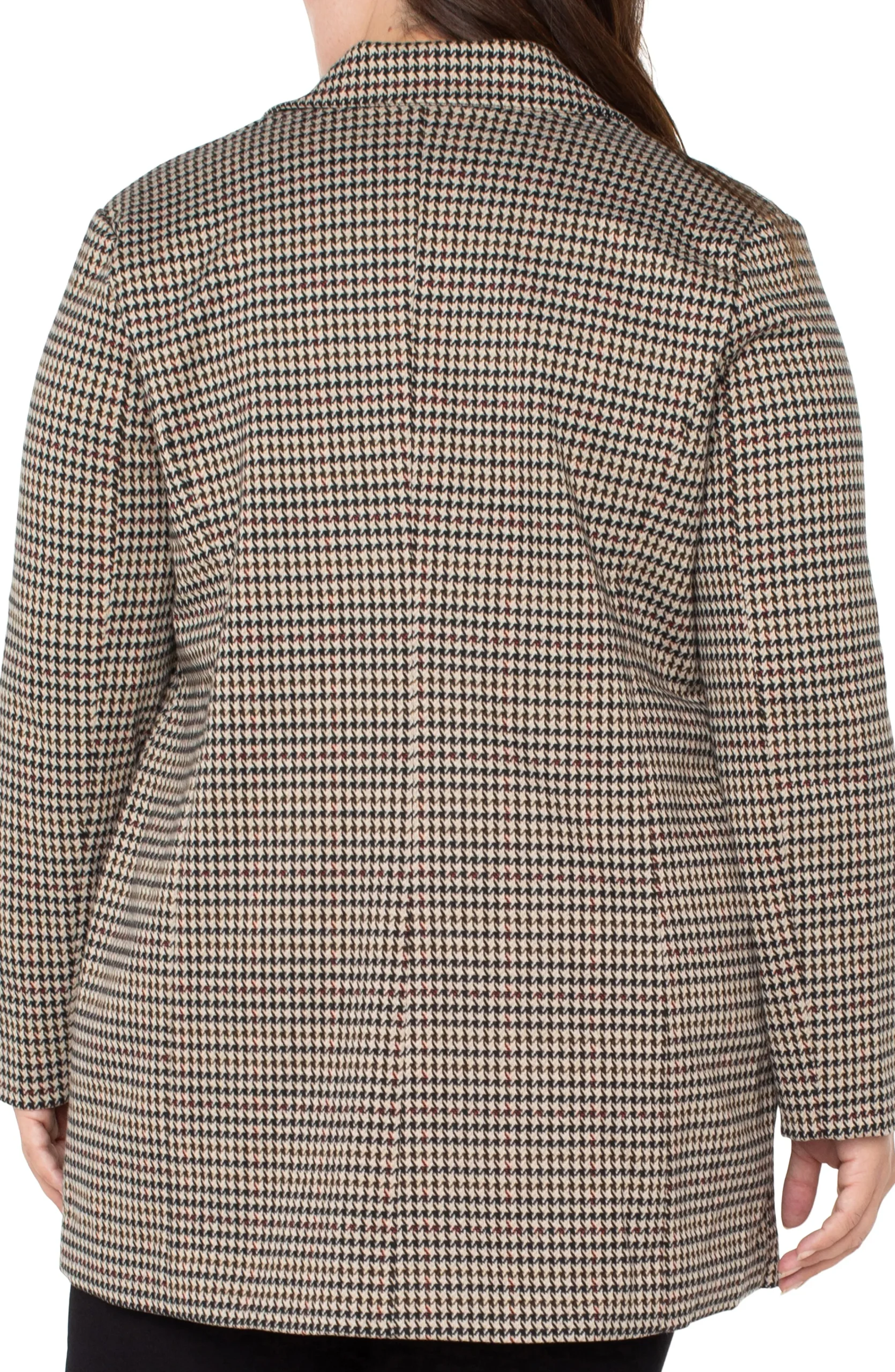 Liverpool Los Angeles Jackets-DOUBLE BREASTED LONGLINE BLAZER Blacktanhoundstooth