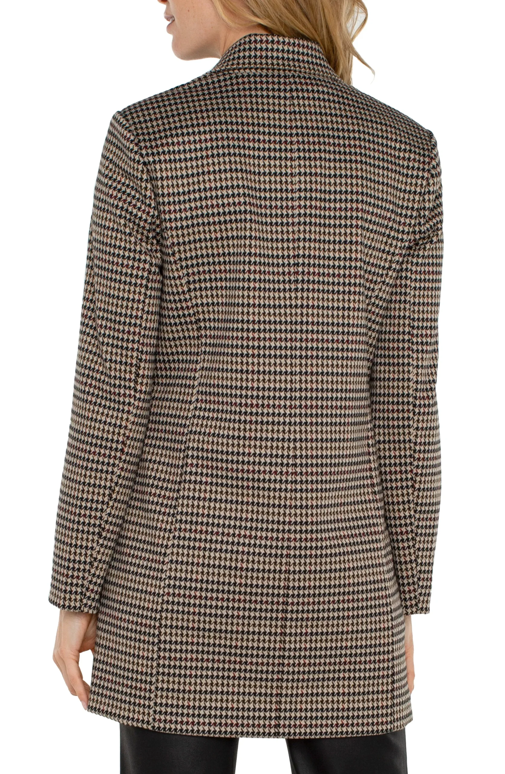 Liverpool Los Angeles Jackets-DOUBLE BREASTED LONGLINE BLAZER Blacktanhoundstooth